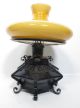 Rare Antique Tin Hexagon Oil Kerosene Lamp W/ Butterscotch Amber Glass Shade Yqz Lamps photo 8