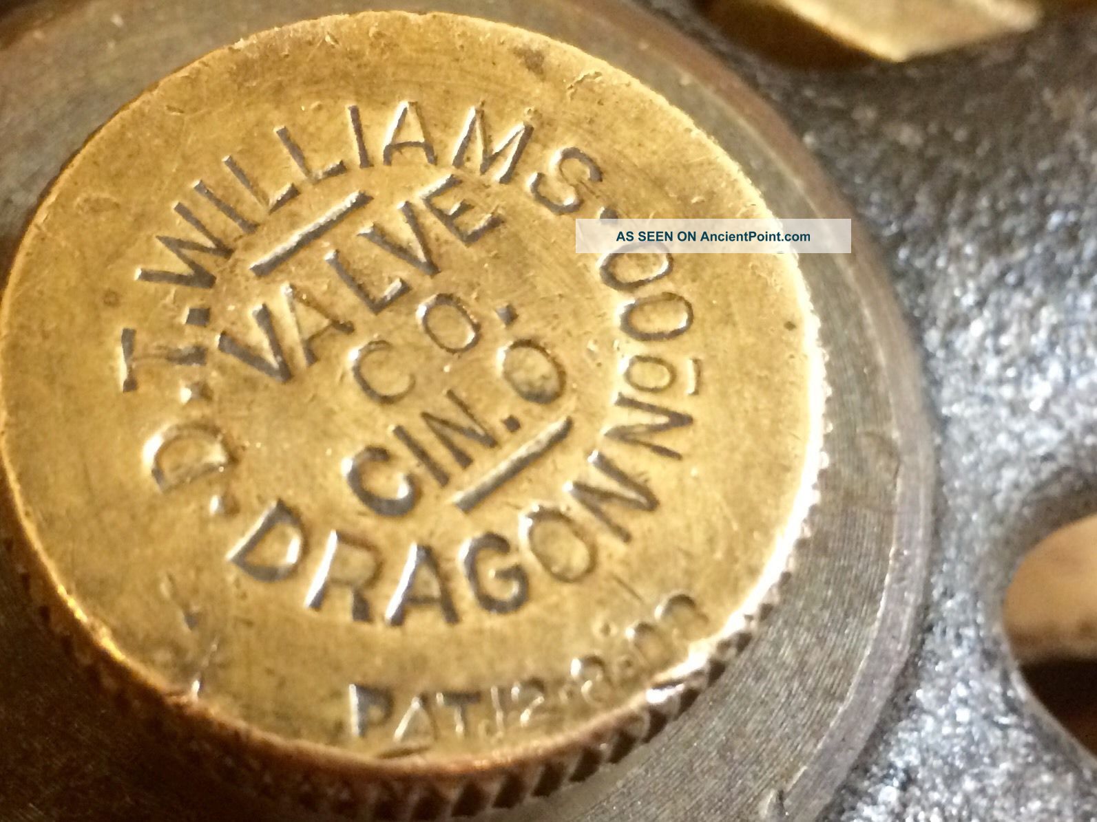 Vintage Grease Cup Steam Punk Valve Heavy Gauge Brass Dated 12 - 09 - 1908 Other Mercantile Antiques photo