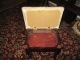 Vintage Mahogany Queen Anne Storage Bench Stool Fabric Stained Heavy Post-1950 photo 2