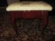 Vintage Mahogany Queen Anne Storage Bench Stool Fabric Stained Heavy Post-1950 photo 4