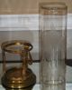 Antique Engraved Glass Vase In Gilt Bronze Stand W Russian Hallmarks Vases photo 1