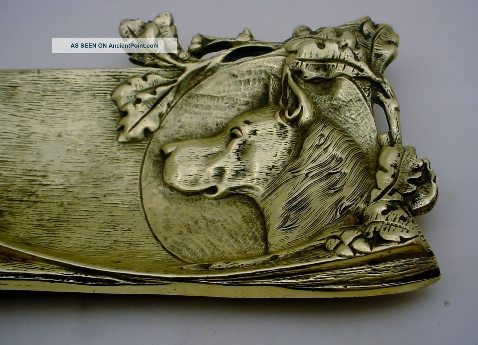 Figural Bronze Dish Dresser Or Soap Dish Footed Great Dane Dog Metalware photo