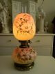Rare Breathtaking Antique Handpainted Floral Gwtw Parlor Lamp Pastels Roses Lamps photo 4