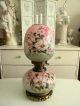 Rare Breathtaking Antique Handpainted Floral Gwtw Parlor Lamp Pastels Roses Lamps photo 5