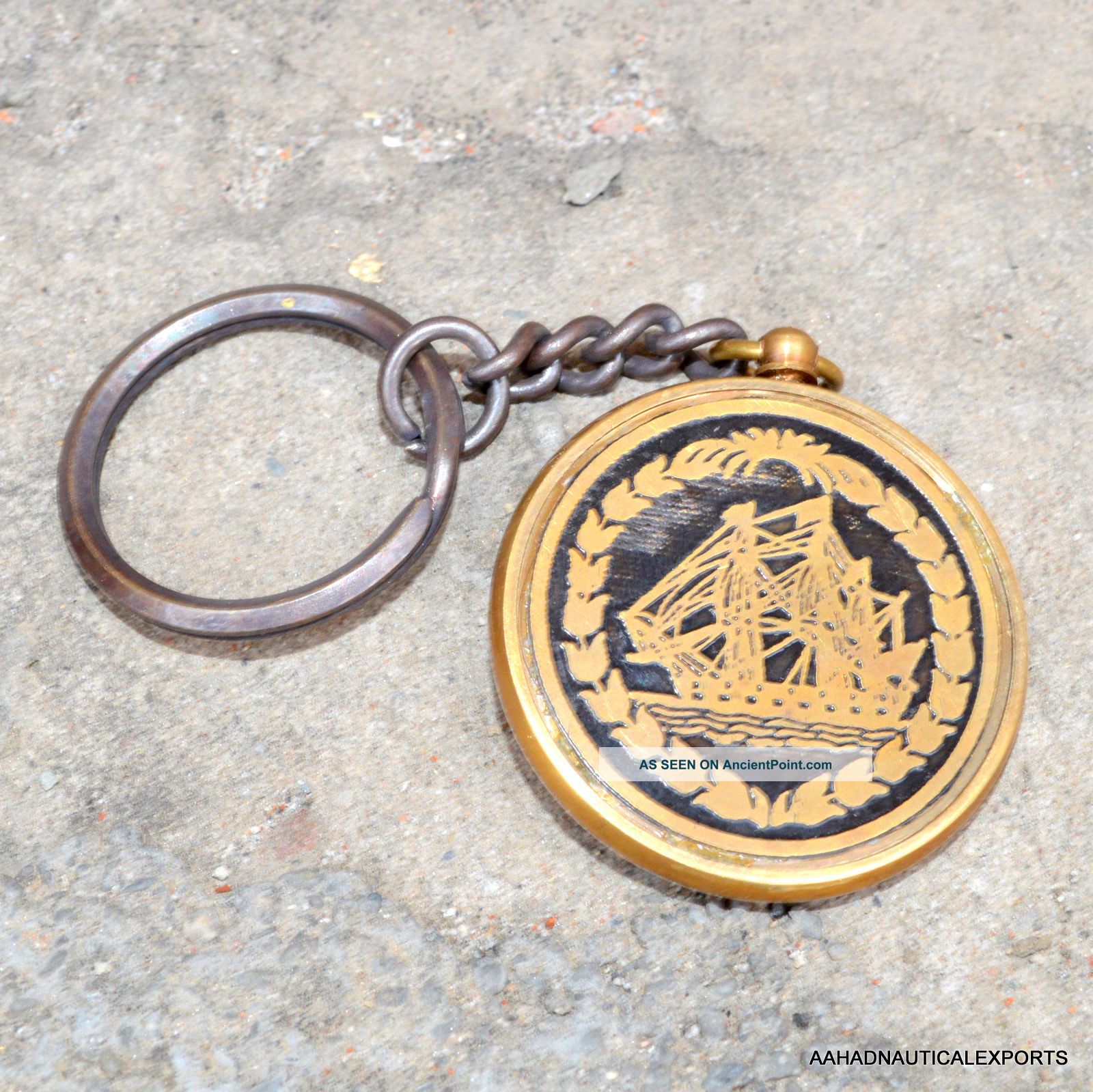 Brass Keychain Calender Antique Brass Calender Keyring Necklace