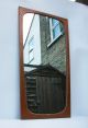 Danish Teak Wooden Mid Century Modernist Wall Hanging Bevelled Mirror 70cm Mid-Century Modernism photo 1