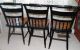 3 Vintage L Hitchcock Solid Maple Black Stenciled Dining Chairs Post-1950 photo 5