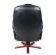Retro Vintage Recliner Chair Swivel Armchair Black Leather Swivel Lounge Chair 1900-1950 photo 5
