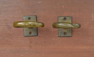18th Or Early 19th Century Brass Fireplace Jamb Hooks photo