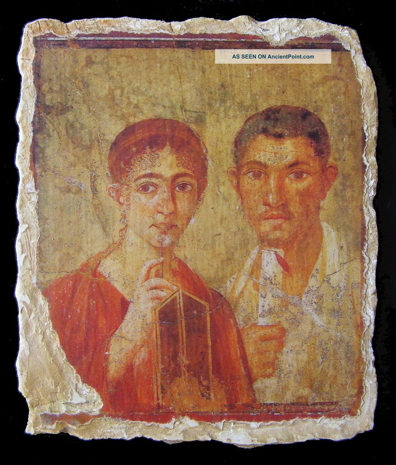 Roman Pompeii Wall Painting Fresco Replica Terentius Neo & Wife Family Picture Roman photo