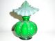 Antique Victorian Green Quilted Art Glass Vase 7x4 Inches Vases photo 1