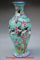 Delicate Decorated Chinese Cloisonne Handwork Painted Magpie Plum Vase Vases photo 1