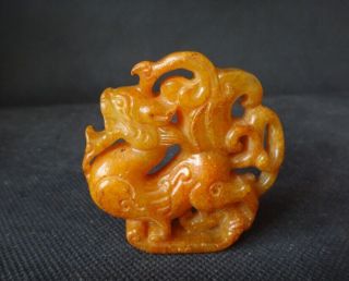China Old Jade Hand - Carved Beast Statue photo