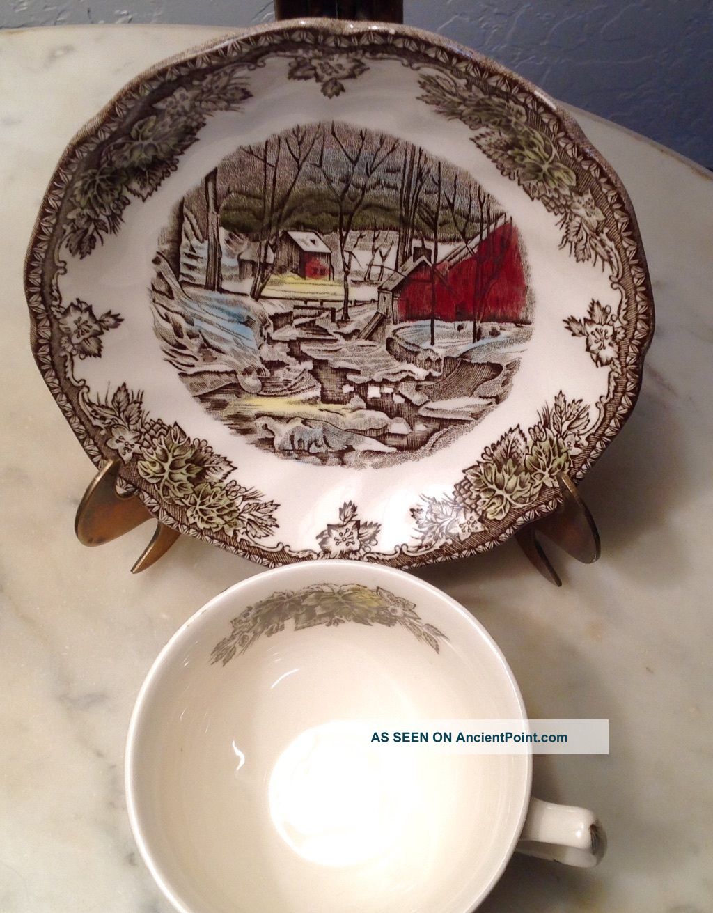 Antique Christmas Tea Cup And Saucer Cups & Saucers photo