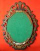 Stunning Large Vintage Ca 1950 Italian Brass Framed Silk Print With Convex Glass Other Antique Decorative Arts photo 7