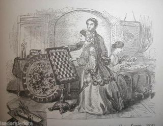 1860 Decorative Arts,  Fancywork,  Wax Flowers,  Shells,  Hair Work,  Paint,  Taxidermy,  Orig photo