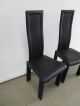 2 Vintage Retro Modern Leather Chairs Made In Italy Black Leather Chairs Mid-Century Modernism photo 1