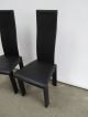 2 Vintage Retro Modern Leather Chairs Made In Italy Black Leather Chairs Mid-Century Modernism photo 2