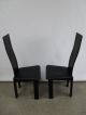 2 Vintage Retro Modern Leather Chairs Made In Italy Black Leather Chairs Mid-Century Modernism photo 3