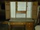 1930 ' S Oak Sellers / Hoosier Kitchen Cabinet With Flour Sifter & Slag Glass Door 1900-1950 photo 2