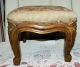 Vintage Wooden Rectangular Foot Stool With Floral Needle Point Designed Top 1900-1950 photo 3