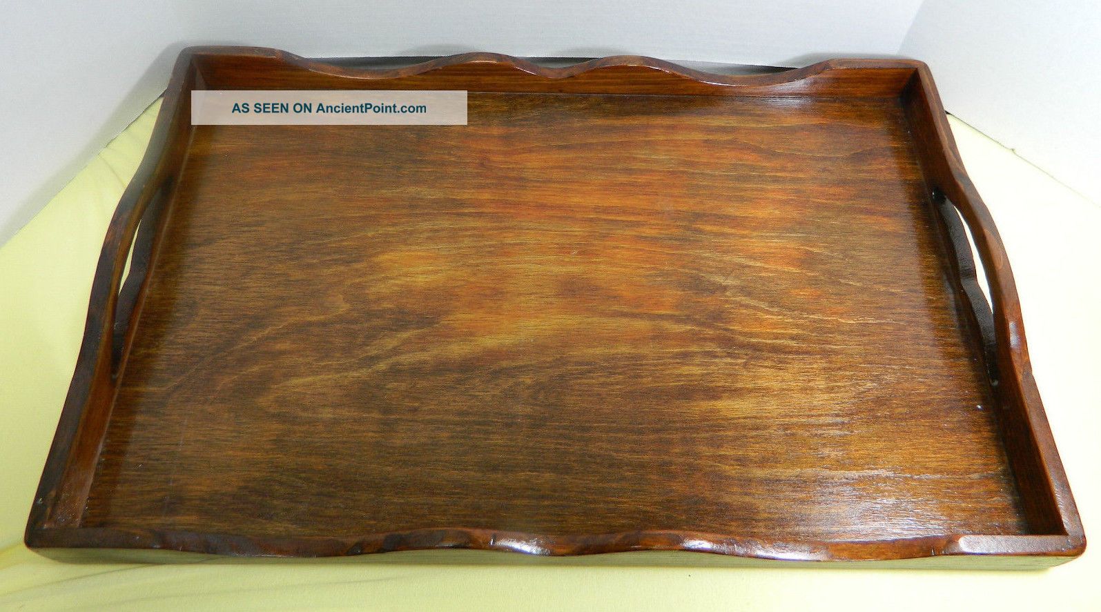 Vintage Handmade Walnut Stain Wood Serving Tray 14 X 20 Colonial Craftsma,  Ma Bowls photo