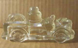 Vintage Glass Candy Container Fire Engine Shape T.  H.  Stough photo