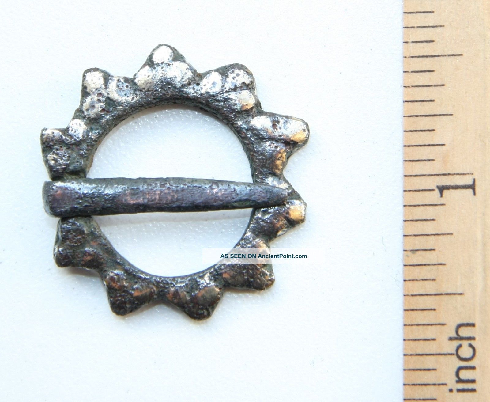 Ancient Old Ornament Sign Bronze Fibula Brooch (now02) Viking photo