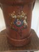 Antique Vintage English Leather Painted Cordite Carrier Powder Bucket Cane Stand Hearth Ware photo 8