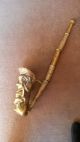 Bamum Bamun African Cameroon Tribal Art Yoruba Brass Pipe & Stem King Mbuembue Other African Antiques photo 2