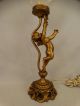 Antique Victorian Style Bronzed Figural Winged Putti Statue Old Torchiere Lamp Lamps photo 1
