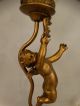 Antique Victorian Style Bronzed Figural Winged Putti Statue Old Torchiere Lamp Lamps photo 2