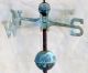 Antique Nsew Directional Weather Vane Lightning Rod Copper Spacers Heavy Patina Weathervanes & Lightning Rods photo 1