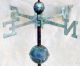 Antique Nsew Directional Weather Vane Lightning Rod Copper Spacers Heavy Patina Weathervanes & Lightning Rods photo 2