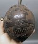 Antique 19thc American Sailor Folk Art Carved Coconut Bugbear Powder Flask Folk Art photo 9