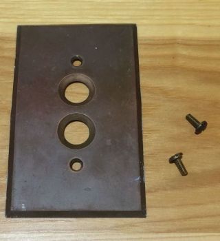 Vintage Brass Ge Single Push Button Light Switch Plate Cover W/ Screws photo