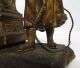 Antique 19th C Waterbury Bronze Dore Victorian Desk Clock Figural Girl &rope Yqz Clocks photo 10