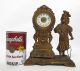 Antique 19th C Waterbury Bronze Dore Victorian Desk Clock Figural Girl &rope Yqz Clocks photo 1