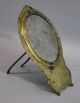 Rare Antique 18thc India Obsidian Stone Mirror,  Brass Frame W/ Yali Far Eastern photo 6