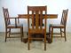 4 Antique Stickley Arts Crafts Era Quartersawn Honey Oak Dining Chairs 1900-1950 photo 9
