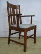 4 Antique Stickley Arts Crafts Era Quartersawn Honey Oak Dining Chairs 1900-1950 photo 3