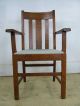 4 Antique Stickley Arts Crafts Era Quartersawn Honey Oak Dining Chairs 1900-1950 photo 4