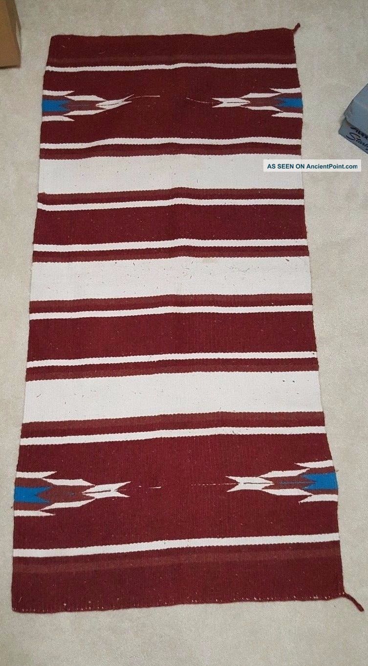 Vintage Handmade Geometric Native American Navajo Maybe Wool Rug 64 