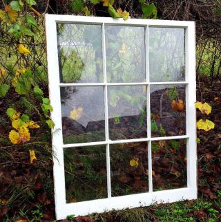 Vintage Sash Antique Wood Window Picture Frame Pinterest Wedding 9 Pane 40x32 photo