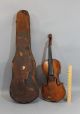 Antique Figured Maple 4/4 Violin W/ Carved Figural Peg Box,  Nr String photo 1