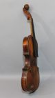 Antique Figured Maple 4/4 Violin W/ Carved Figural Peg Box,  Nr String photo 3