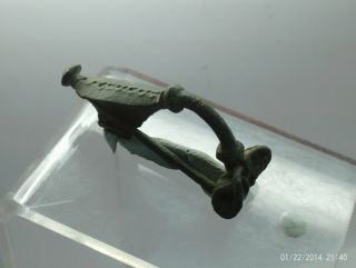Ancient Roman Bronze Fibula Brooch 1st - 3rd Century Ad photo