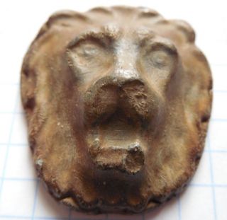 Roman Lead Pad In The Form Of A Lion ' S Head Vf, photo