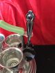 Art Deco Chrome And Green Bakelite Steeped Egg Cup Stand & 4 Egg Cups & Spoons Art Deco photo 4