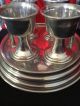 Art Deco Chrome And Green Bakelite Steeped Egg Cup Stand & 4 Egg Cups & Spoons Art Deco photo 6